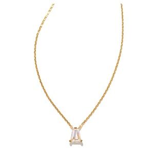 NET KENDRA SCOTT Blair Pendant Necklace in Gold with White Crystal